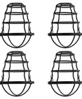 Metal Light Cage Guard 4 Pack For Pendant Lights And Wall Lamps Edison Bulb Shield E26 E27 Compatible Industrial Look