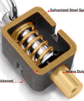 Four Pack Heavy Duty Stainless Steel Spring Latch Lock For Trucks And Trailers showing galvanized steel spring and heavy duty bolt.