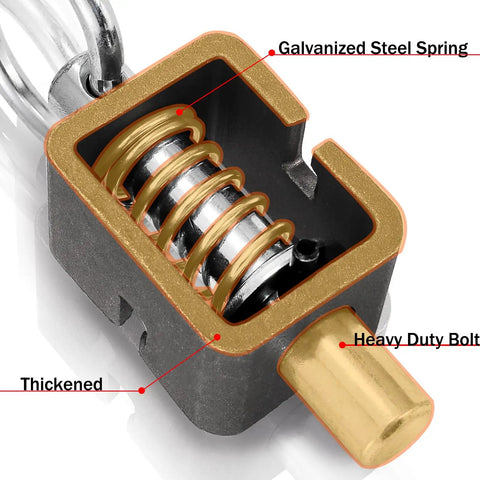 Four Pack Heavy Duty Stainless Steel Spring Latch Lock For Trucks And Trailers showing galvanized steel spring and heavy duty bolt.