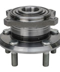 Beefed Up 4 Piece Front And Rear Wheel Bearing Hub Assembly Kit For 2008 To 2014 Dodge Challenger, 2009 To 2014 Charger, And 2009 To 2014 Chrysler 300, 5 Lug, Includes 2 Front Hubs And 2 Rear Hubs, close-up view of a single wheel hub.