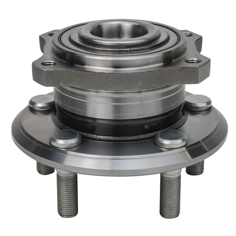 Close-up of wheel hub from 4 Piece Front And Rear Wheel Bearing Hub Assembly Set For Dodge Challenger Charger And Chrysler 300 2012 2013 2014 RWD 5 Bolt Hubs Kit Includes Two Front And Two Rear Hubs
