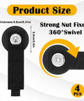 Heavy Duty Magnetic Hooks Strap Four Pack Magnetic Tool Holder Strap No Drill Garage Organizer For Cables Ropes Extension Cords Holds Twenty Pounds Per Hook Two Point Five Inch Magnet For Workshop RV Truck, product size and swivel feature shown.