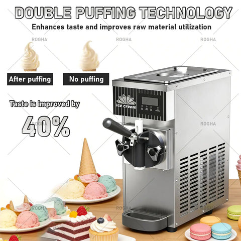 Knockout Commercial Soft Serve Ice Cream Maker Boasting High Yield Countertop Build with LCD Screen and Delicious Ice Cream Options