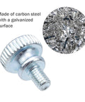 Close-up of one Zinc Plated Carbon Steel Thumb Screw with Flat Knurling Head from 24Pcs M4x6mm set, highlighting material texture.