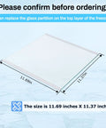 Freezer Glass Shelf Replacement 2 Pack Replaces WRS571CIHZ04 Refrigerator Freezer Shelf Durable Tempered Glass 11.69x11.37 in size