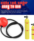 Two Pack Scuba Tank Bangers For Diver Communication And Underwater Safety Signaling next to yellow dive cylinders