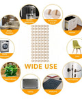 3/8 Inch Round Beige Felt Pads For Cabinets And Furniture Self Adhesive Floor Protectors with various household usage illustrations.