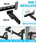 Installation guide for Heavy Duty Adjustable Headboard Brackets For Bed Frame Universal Wall Mount Hardware With Footboard Extension.