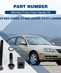 Heavy Duty Alternator Pump Pulley Adjuster Kit With Belt Tensioner Replacement Bolt Set No Sweat Installation For Hyundai Elantra Kia Rio And Accent Roll On Road with adjuster bolts and washer