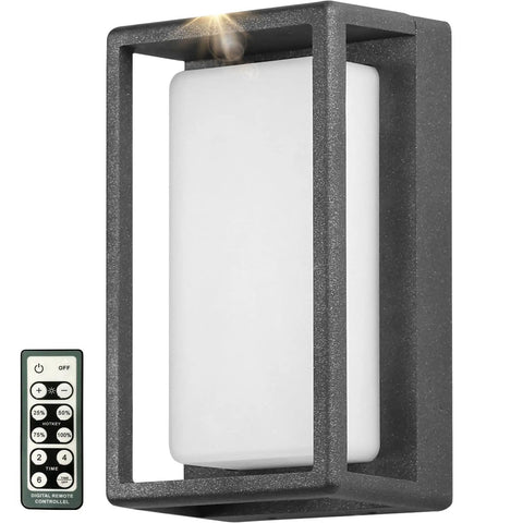 Solar Powered Outdoor Wall Light 9.8 Inch LED Sconce For Front Porch Garage Exterior Waterproof Aluminum Lantern