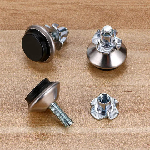 Heavy Duty Swivel Leveling Feet For Furniture And Workbenches Adjustable From 0.5 To 0.8 Inches In Height Angles From 90 Degrees To 70 Degrees Non Slip Pads For Quiet Movement Reduces Wobble And Protects Floors Includes T Nut 12 Pack