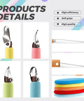 Close-up of 4 Piece Pottery Carving Tool Set With 5.9 Inch Wooden Handles Pro Grade Scrapers and colorful sponges on display
