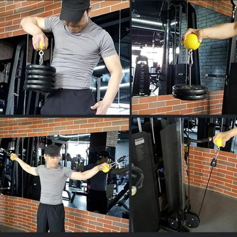 Hand Grip Ball For Dumbbell Bracket Set Anti Slip Surface And Easy Detachment Yellow PC And Steel Fitness Gear in use