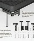 Built Tough Headboard Brackets For Metal Bed Frames Universal Adjustable Footboard Mounting Kit With Complete Hardware components layout