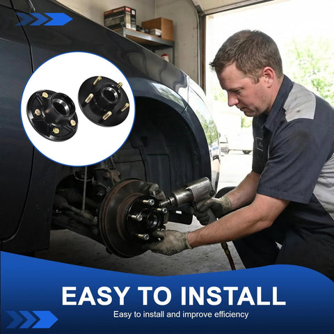 ikkwmei 3500lb trailer hub kit, 5-lug, black hubs, 2-set, installed by a mechanic on a trailer axle