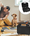 Hardcore Plastic Toolbox With Smooth Detachable Tray Tool Organizer Packs All Your Metal Fasteners And Construction Parts Away Neatly Strong Grip Hauls It To Any Job Site, black, ergonomic design