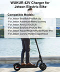 Person riding scooter compatible with 42V All In One Universal Charger For Jetson Electric Bikes And Scooters listed models.