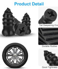 Two-Size Tire Plug Kit With Screw-In Plugs And Driver, Self-Sealing Tubeless Tire Repair Kit, product details with tire and plugs