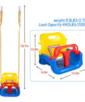 Three In One Convertible Kids Swing Seat with Detachable High Back Support, Adjustable Height Nylon Rope, Durable Plastic