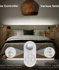 Bedroom with Dual Sensor Stair Lights Indoor Motion Light Strip Plug In Night Light 6000K Cold White UL 12V Adapter