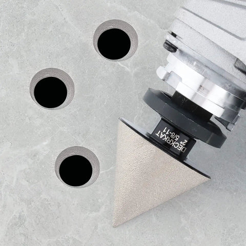 Pro Grade Two Inch Diamond Beveling Chamfer Bit For Porcelain Ceramic Granite Tiles Five Eighths Eleven Thread To Three Eighths Hex Shank