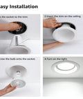 Step-by-step guide: 6 Inch Recessed Can Light Trim Pack Of 6 Air Tight IC Rated Self Flanged Baffle Anti Glare White Trim installation