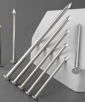 420 Piece Stainless Steel Hardware Nails Set For Home Use With Six Sizes Up To Three Inches Long on gray background