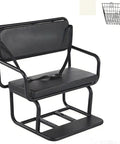 Adult Tricycle Rear Seat With Child Seat And Rear Basket For Electric Tricycles, Fits 24-Inch Models, Safety Belt, 150 Lb Load, Ink Black, No-Fuss Back Rack For Riding And Storage, black metal frame with child seat and basket