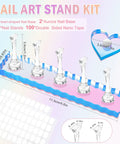 Heart Shaped Magnetic Nail Stand Set For Press Ons, Acrylic Nail Holders For Nail Art Display on aurora base with tape