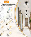 Recommended bulbs for Heavy Duty Industrial Semi Flush Mount Ceiling Light With Tough Matte Black Frame And Authentic Seeded Glass Cover.
