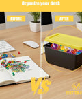 Mini Stackable Desk Storage Bins With Lids For Office Crafts Jewelry And Small Parts Grab And Go Organizer For Home Office Space