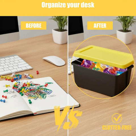 Mini Stackable Desk Storage Bins With Lids For Office Crafts Jewelry And Small Parts Grab And Go Organizer For Home Office Space