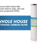 Whole House High Flow GAC Carbon Filter Cartridge 20 Inch By 4.5 Inch Replacement Water Filtration Reduces Chlorine Taste And Odor