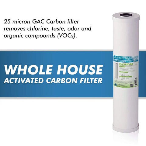 Whole House High Flow GAC Carbon Filter Cartridge 20 Inch By 4.5 Inch Replacement Water Filtration Reduces Chlorine Taste And Odor