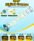 Kids 1000X Handheld Digital Microscope With 2.0 Inch Screen, Kid-Friendly Portable MiniScope For Education, Perfect Birthday Gift For Ages 3 to 10, Clear High-Res Magnification, 8 Adjustable LEDs, Explore Tiny Details. 2MP camera lens diagram and 8 LED light levels