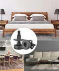 Beefed Up Heavy Duty Adjustable Leveling Feet Kit 12 pcs, detail of thread T nuts and precision height adjuster for table legs.