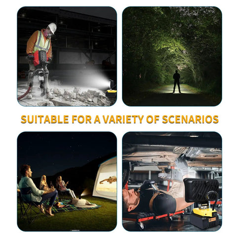 Cordless LED Work Light Compatible With 18V 20V Max Batteries 108W 5400LM Portable Flood Light for Outdoor scenes and garage use