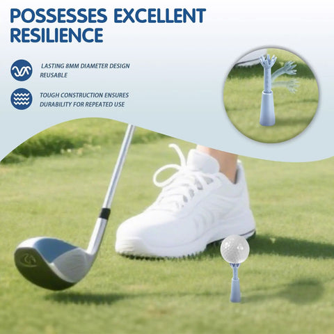 Three Pack Rotating Height Adjustable Golf Tees for Mats and Driving Range Rubber Tee Adjustable From 2.09 to 2.87 Inches Unbreakable Octopus Holder With Clear Height Markings for Simulator and Practice on grass