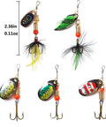 10 Piece Spinnerbait Fishing Lures Kit With Tackle Box For Freshwater And Saltwater Angling Versatile Metal Bass Trout Salmon Walleye Baits Designed For Casting Trolling And Jigging, 2.36in spinnerbaits with feather details