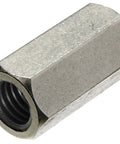 7/16-14 Stainless Steel Coupling Nuts, Hex Shaped For Secure Grip And Quick Install, 5-Pack, Connect Two Male Threaded Rods Or Fasteners, Durable Hardware Fasteners For Home, Shop, Auto Projects, angled view