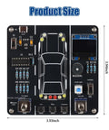 Top view of DIY Car Driving Simulation And Soldering Practice Kit circuit board, showing layout and components, size 3.93 inches.