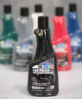 Black Car Polish 16 Oz for deep gloss and scratch repair on dark paints erases swirl marks, scuffs, light scratches, restores finish