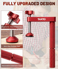 Beefed Up Heavy Duty Bench Dog Clamp Set Of Two with ergonomic nut, non-slip rubber pad, and adjustable aluminum handle.