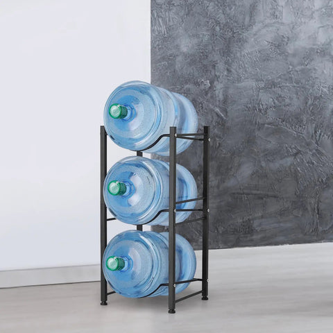 Four Tier 5 Gallon Water Jug Rack Stand For Home And Office, Heavy Duty Detachable Water Cooler Storage Organizer, three bottles