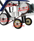 Heavy Duty Hand Push Belt Sander 75 To 82 Inch with 4.9in, 8.66in wheels and 11.8in body height for grinding and polishing.