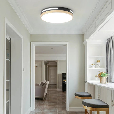 4 Pack Black 12 Inch Flush Mount LED Ceiling Lights Dope Modern Round Design Energy Efficient 24W Output 120W Equivalent