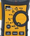 Close-up of Job Site Ready Pro Grade TightSight 61-747 Digital Clamp Meter control panel with function dial and NCV button.