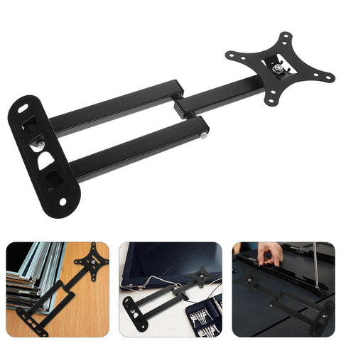 Rock Solid Adjustable Wall Mount Swivel Arm For 14 To 24 Inch Lcd Led Monitor Tv Bracket, black metal adjustable arm.
