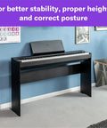 L200B Furniture Stand For P225B Weighted Digital Piano In Black Sturdy 52 Inch Wide Keyboard Stand With 12 And A Half Inch Depth
