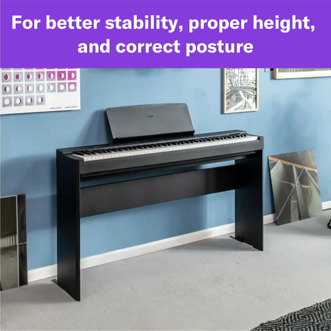 L200B Furniture Stand For P225B Weighted Digital Piano In Black Sturdy 52 Inch Wide Keyboard Stand With 12 And A Half Inch Depth